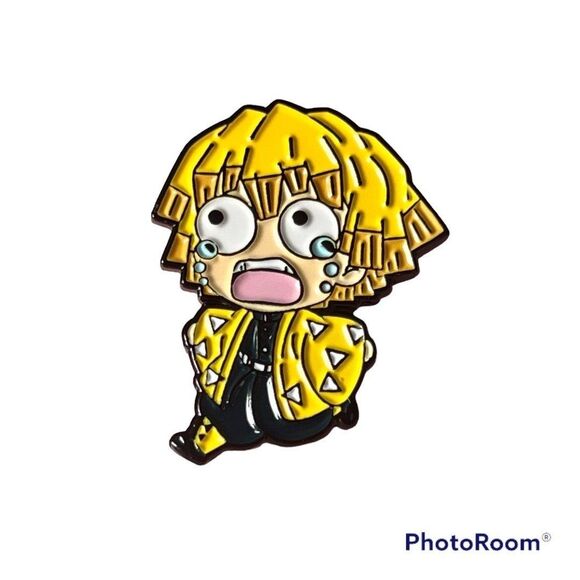 Demon Slayer Zenitsu Crying Enamel Pin - Picture 4 of 6